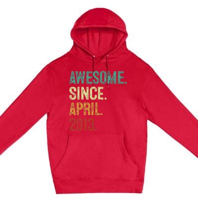 10 Years Old Awesome Since April 2013 10th Birthday Premium Pullover Hoodie