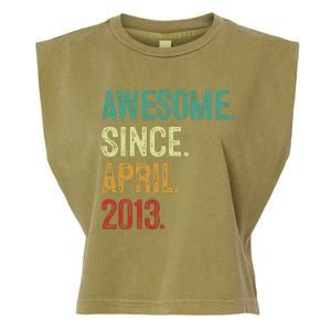 10 Years Old Awesome Since April 2013 10th Birthday Garment-Dyed Women's Muscle Tee