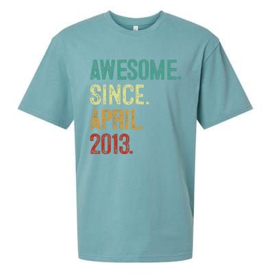 10 Years Old Awesome Since April 2013 10th Birthday Sueded Cloud Jersey T-Shirt