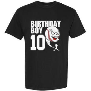 10 Year Old Baseball Birthday Party Theme 10th Gift For Boy Garment-Dyed Heavyweight T-Shirt