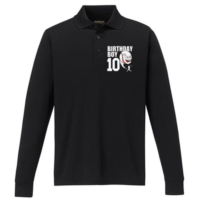 10 Year Old Baseball Birthday Party Theme 10th Gift For Boy Performance Long Sleeve Polo