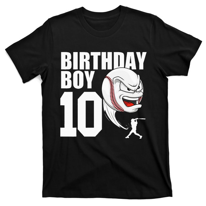 10 Year Old Baseball Birthday Party Theme 10th Gift For Boy T-Shirt