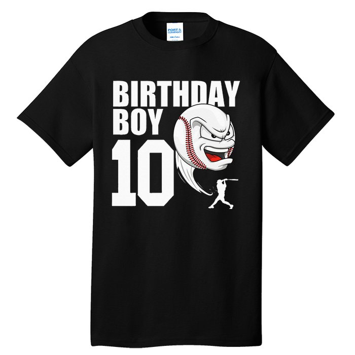 10 Year Old Baseball Birthday Party Theme 10th Gift For Boy Tall T-Shirt