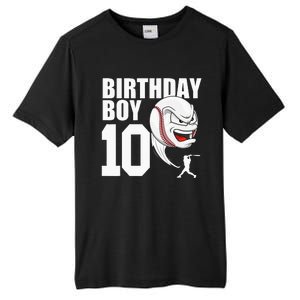 10 Year Old Baseball Birthday Party Theme 10th Gift For Boy Tall Fusion ChromaSoft Performance T-Shirt