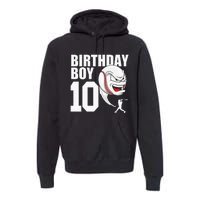 10 Year Old Baseball Birthday Party Theme 10th Gift For Boy Premium Hoodie