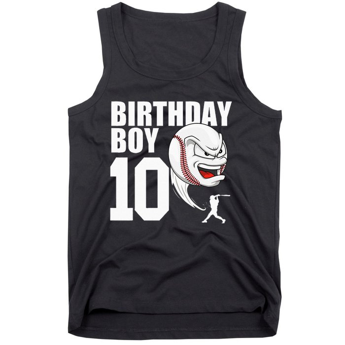 10 Year Old Baseball Birthday Party Theme 10th Gift For Boy Tank Top