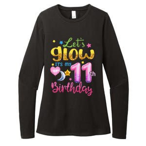 11 Years Old Let's Glow It's My 11th Birthday Womens CVC Long Sleeve Shirt