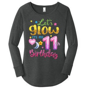 11 Years Old Let's Glow It's My 11th Birthday Women's Perfect Tri Tunic Long Sleeve Shirt