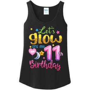 11 Years Old Let's Glow It's My 11th Birthday Ladies Essential Tank