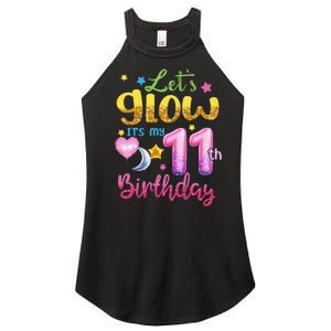 11 Years Old Let's Glow It's My 11th Birthday Women's Perfect Tri Rocker Tank