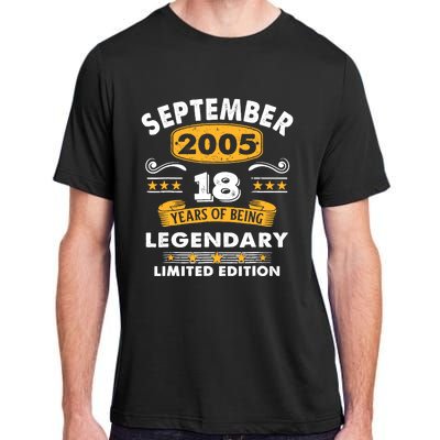 18 Years Old Legend Since September 2005 18th Birthday Gifts Adult ChromaSoft Performance T-Shirt