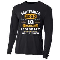 18 Years Old Legend Since September 2005 18th Birthday Gifts Cooling Performance Long Sleeve Crew