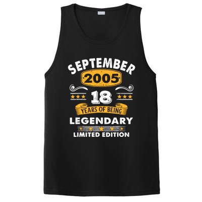 18 Years Old Legend Since September 2005 18th Birthday Gifts PosiCharge Competitor Tank