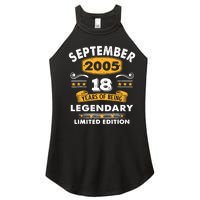 18 Years Old Legend Since September 2005 18th Birthday Gifts Women's Perfect Tri Rocker Tank