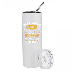 18 Years Old Legend Since September 2005 18th Birthday Gifts Stainless Steel Tumbler