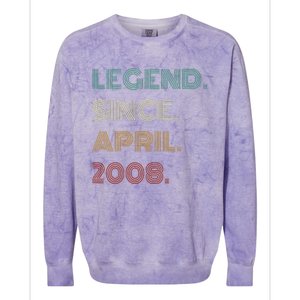 16 Years Old Legend Since April 2008 16th Birthday Colorblast Crewneck Sweatshirt