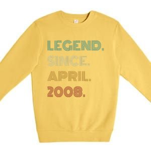 16 Years Old Legend Since April 2008 16th Birthday Premium Crewneck Sweatshirt