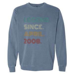 16 Years Old Legend Since April 2008 16th Birthday Garment-Dyed Sweatshirt