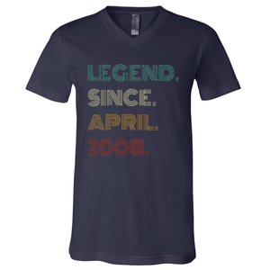 16 Years Old Legend Since April 2008 16th Birthday V-Neck T-Shirt