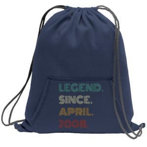 16 Years Old Legend Since April 2008 16th Birthday Sweatshirt Cinch Pack Bag