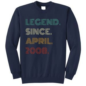 16 Years Old Legend Since April 2008 16th Birthday Tall Sweatshirt