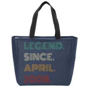 16 Years Old Legend Since April 2008 16th Birthday Zip Tote Bag