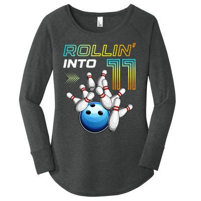 11 Year Old Bowling Retro Vintage 11th Birthday Women's Perfect Tri Tunic Long Sleeve Shirt