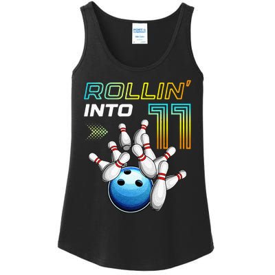 11 Year Old Bowling Retro Vintage 11th Birthday Ladies Essential Tank