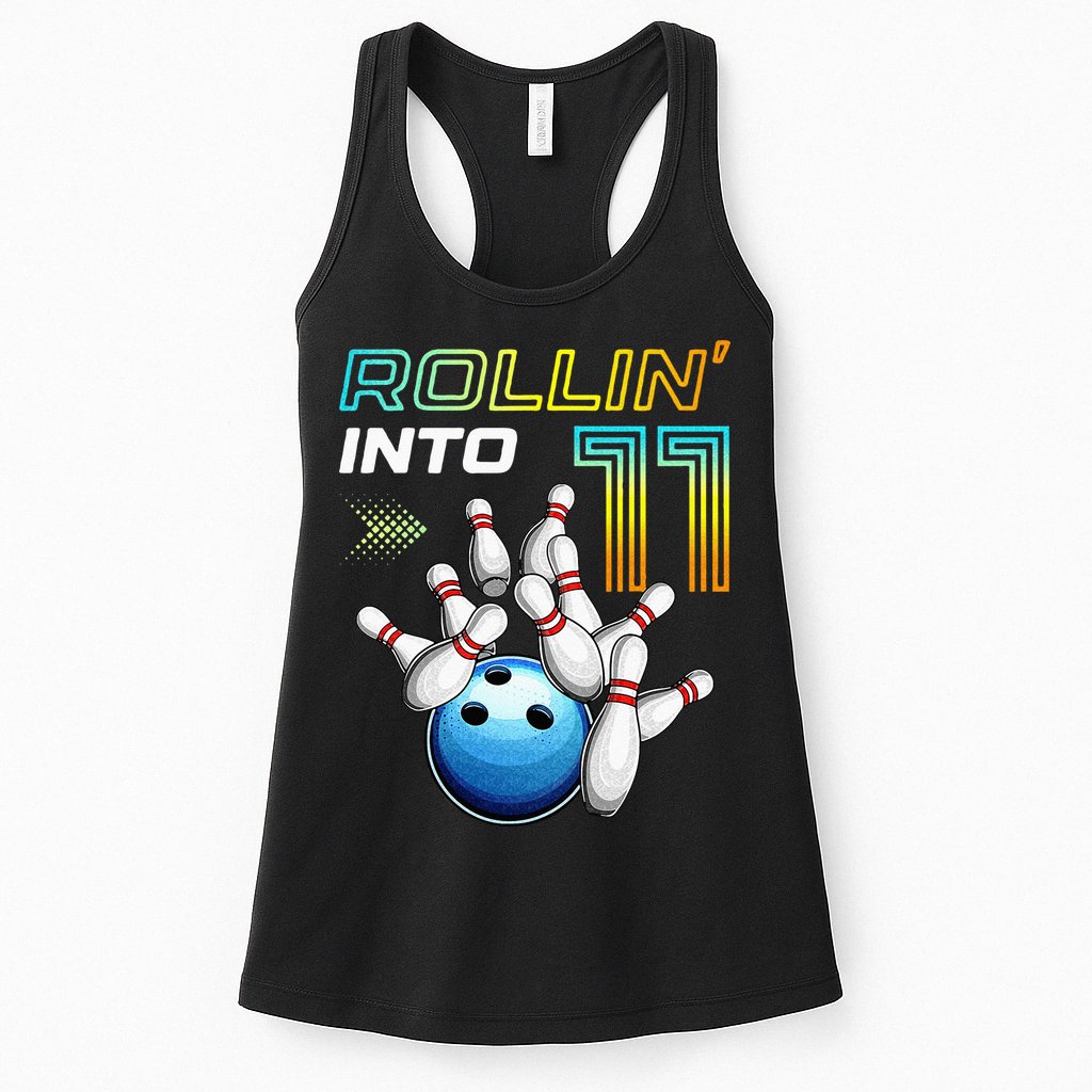11 Year Old Bowling Retro Vintage 11th Birthday Womens Tank Top