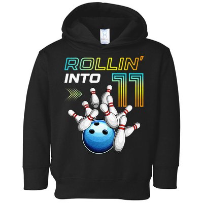 11 Year Old Bowling Retro Vintage 11th Birthday Toddler Hoodie