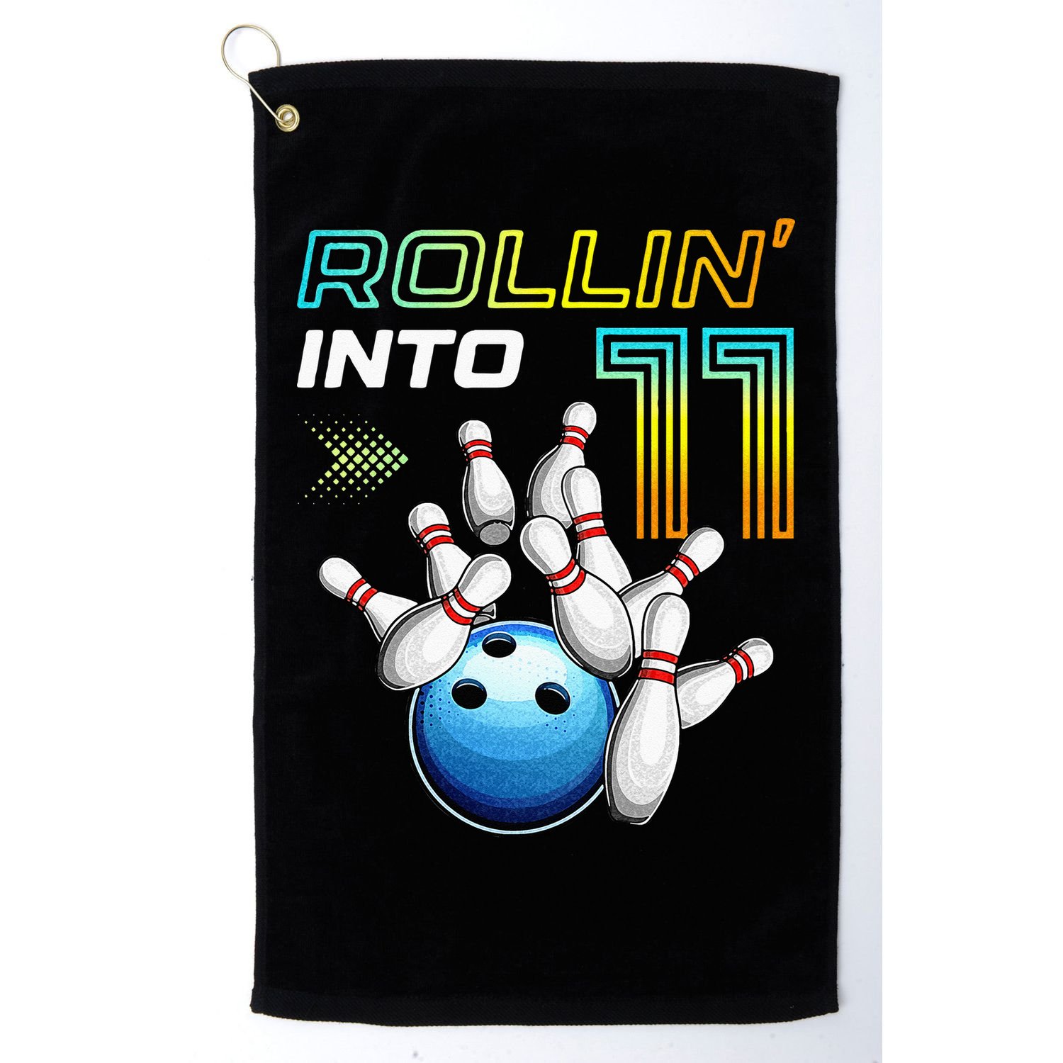 11 Year Old Bowling Retro Vintage 11th Birthday Golf Towel