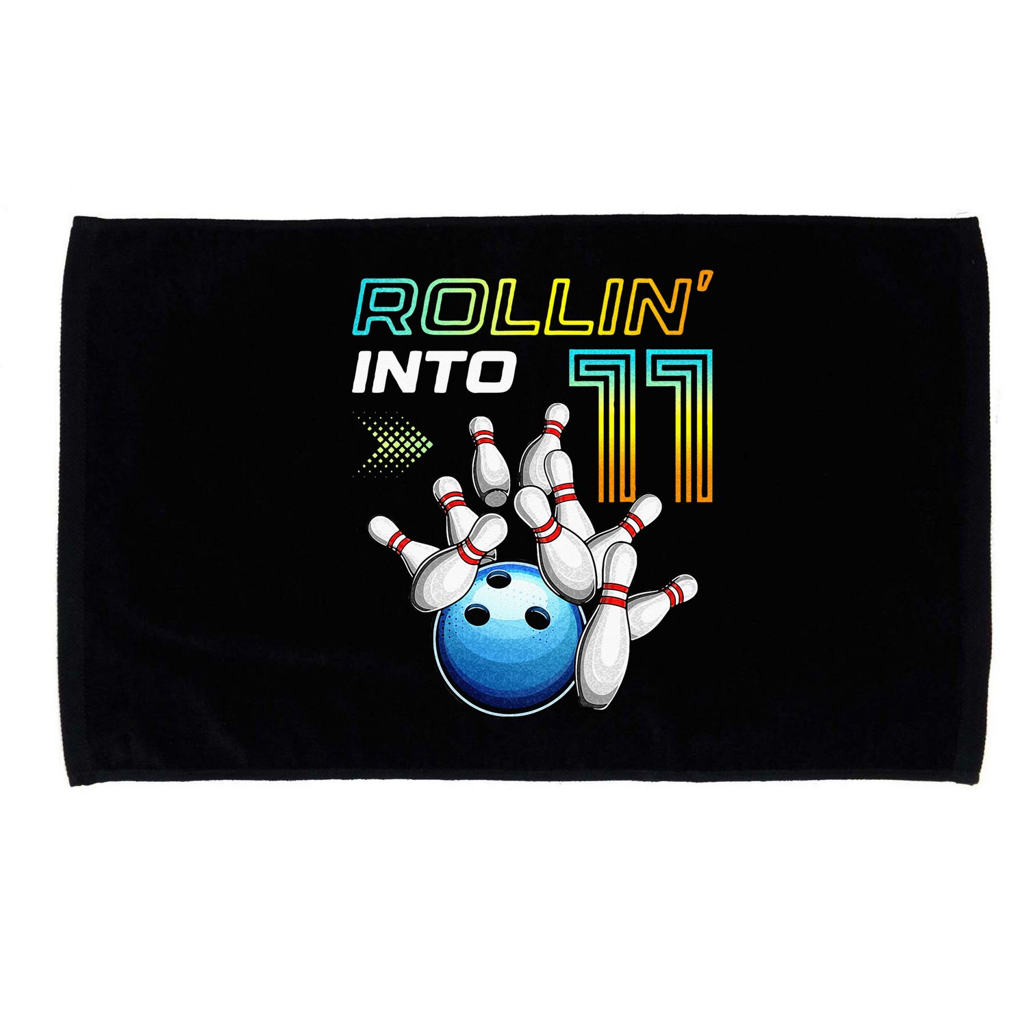 11 Year Old Bowling Retro Vintage 11th Birthday Microfiber Hand Towel