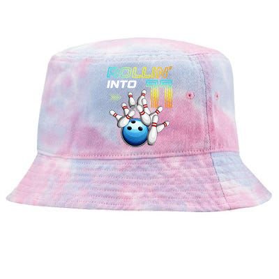 11 Year Old Bowling Retro Vintage 11th Birthday Tie-Dyed Bucket Hat