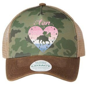 10 Year Old Cute Horse Riding Birthday Legacy Tie Dye Trucker Hat