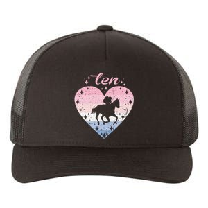 10 Year Old Cute Horse Riding Birthday Yupoong Adult 5-Panel Trucker Hat