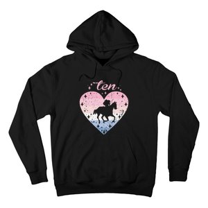 10 Year Old Cute Horse Riding Birthday Hoodie