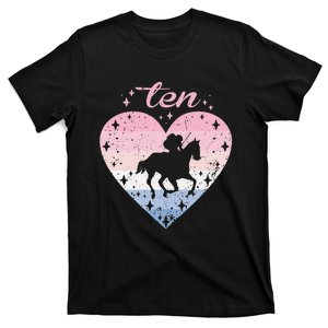 10 Year Old Cute Horse Riding Birthday T-Shirt