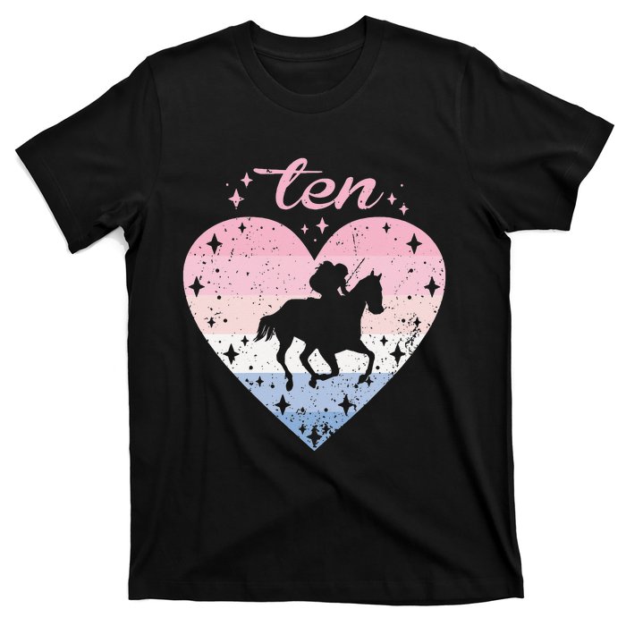 10 Year Old Cute Horse Riding Birthday T-Shirt