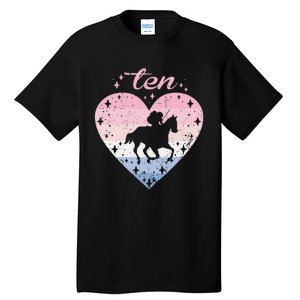 10 Year Old Cute Horse Riding Birthday Tall T-Shirt