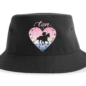 10 Year Old Cute Horse Riding Birthday Sustainable Bucket Hat