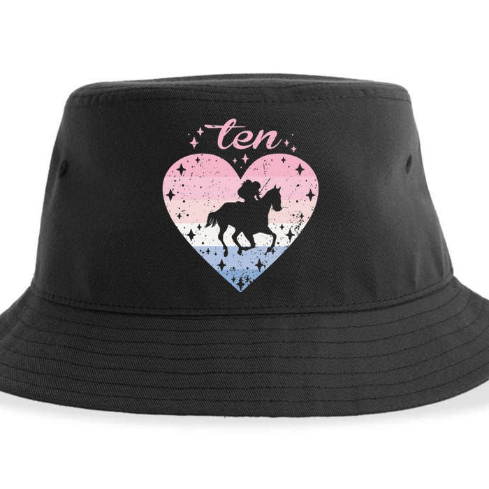 10 Year Old Cute Horse Riding Birthday Sustainable Bucket Hat