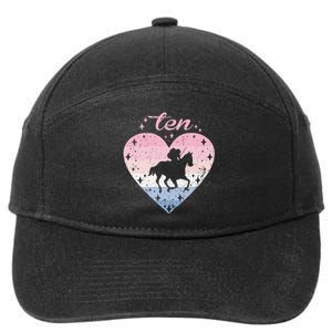 10 Year Old Cute Horse Riding Birthday 7-Panel Snapback Hat