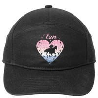 10 Year Old Cute Horse Riding Birthday 7-Panel Snapback Hat