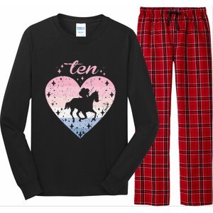 10 Year Old Cute Horse Riding Birthday Long Sleeve Pajama Set