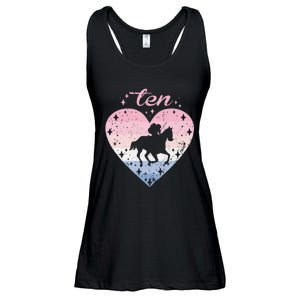 10 Year Old Cute Horse Riding Birthday Ladies Essential Flowy Tank