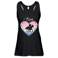 10 Year Old Cute Horse Riding Birthday Ladies Essential Flowy Tank