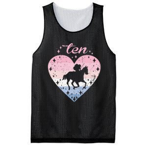 10 Year Old Cute Horse Riding Birthday Mesh Reversible Basketball Jersey Tank