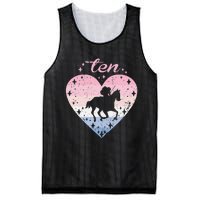 10 Year Old Cute Horse Riding Birthday Mesh Reversible Basketball Jersey Tank