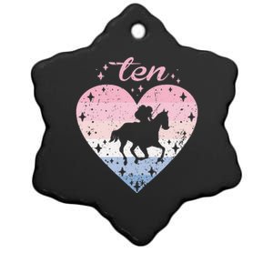 10 Year Old Cute Horse Riding Birthday Ceramic Star Ornament