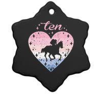 10 Year Old Cute Horse Riding Birthday Ceramic Star Ornament